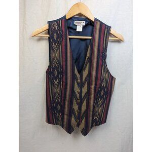 Miller Stockman Women's Vintage Tapestry Western Print Sleeveless Vest Sz S